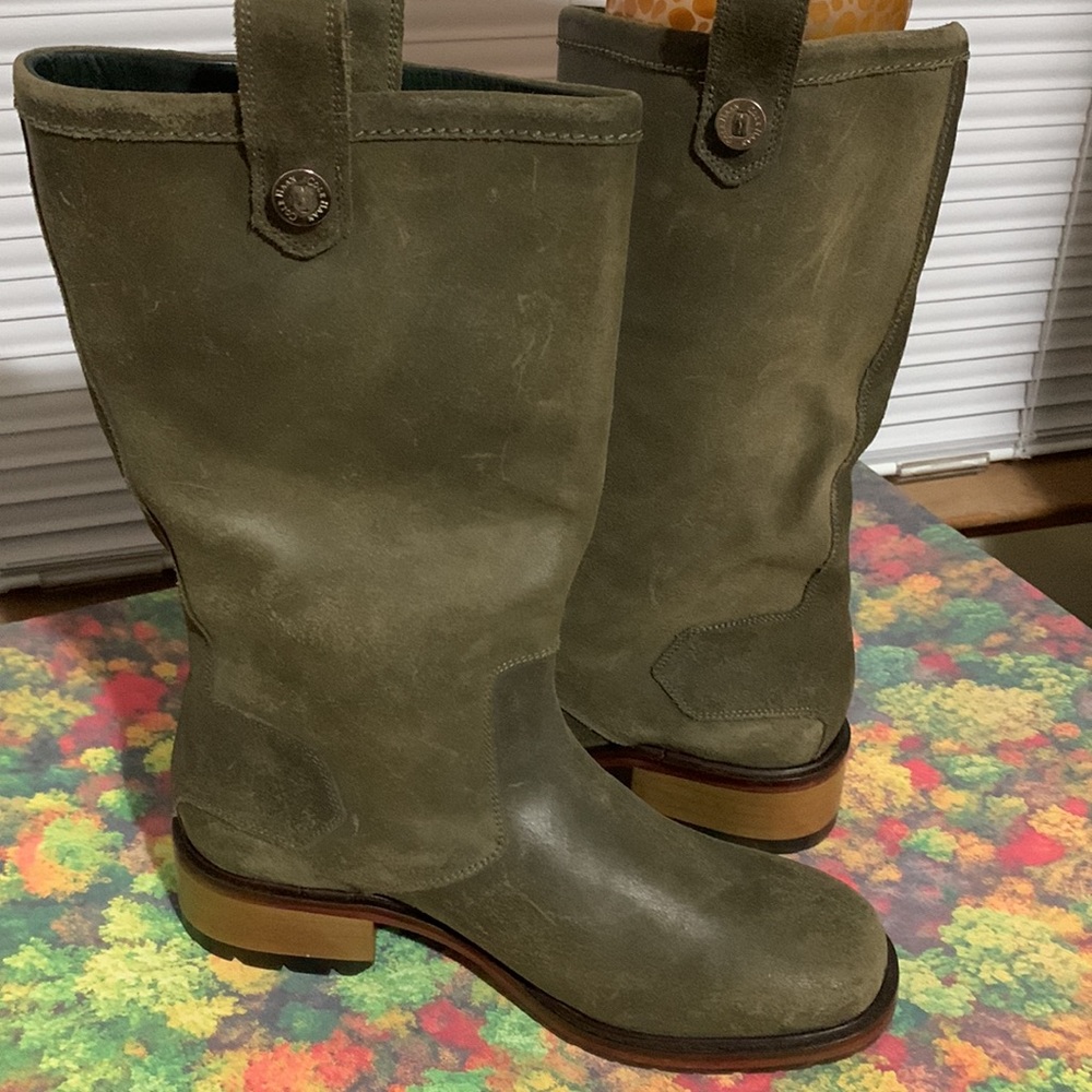 COLE HAAN VINTAGE LEATHER BOOTS OLIVE SIZE 7 NEVER WORN NO BOX
